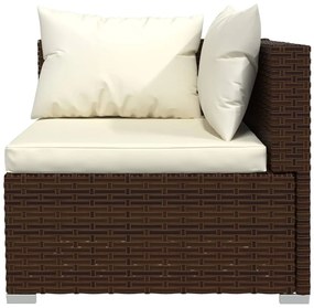 vidaXL Σαλόνι Κήπου Σετ 10 Τεμαχίων Καφέ Συνθετικό Ρατάν με Μαξιλάρια