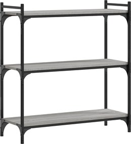 vidaXL Βιβλιοθήκη 3 Επιπέδων Γκρι Sonoma 80x30x86 εκ. Επεξεργ. Ξύλο