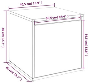Κουτί με Συρτάρι Γκρι Sonoma 40,5x40x40 εκ. Επεξεργασμένο Ξύλο - Γκρι
