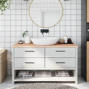 vidaXL Πάγκος Μπάνιου 140x60x(2-4) εκ. από Ακατέργαστο Μασίφ Ξύλο