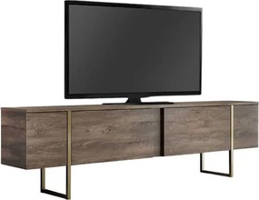 Έπιπλο τηλεόρασης Luxe καρυδί-χρυσό 180x30x50εκ
