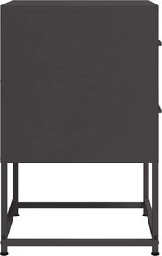 vidaXL Κομοδίνα 2 τεμ. Μαύρα 36x39x60,5 εκ. Χάλυβα