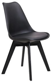 Καρέκλα Martin-II Black ΕΜ137,2 52X49X82 cm Σετ 2τμχ Πολυπροπυλένιο,Τεχνόδερμα