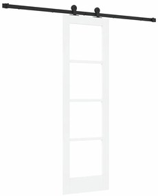 vidaXL Συρόμενη Πόρτα Λευκό 61 x 198.5 εκ. Ξύλο και μέταλλο