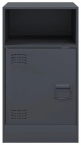 Κομοδίνα 2 τεμ. Ανθρακί 34,5x39x62 εκ. από Χάλυβα - Ανθρακί