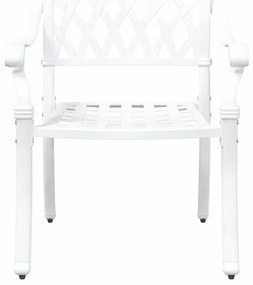 vidaXL Καρέκλα Κήπου 2 pcs Λευκό 55 x 56.5 x 91εκ Αλουμίνιο