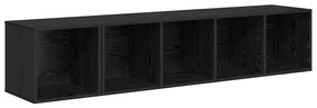 vidaXL 2 pcs Μαύρη δρυς 37 x 37 x 142.5 εκ Επεξεργασμένο ξύλο