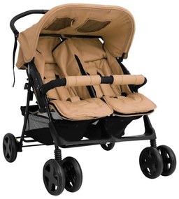 vidaXL Καρότσι Διδύμων Taupe Ατσάλινο
