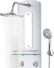 vidaXL Στήλη Ντους Υδρομασάζ Ασημί 25 x 43 x 120 εκ.