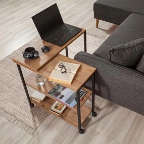 Megapap Τραπεζάκι Βοηθητικό Πολυμορφικό Μεταλλικό - Μελαμίνης Frenk Atlantic Pine