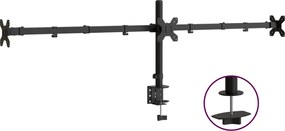 vidaXL Βάση Οθόνης Τριπλή VESA Μαύρη 75/100 χιλ. από Ατσάλι