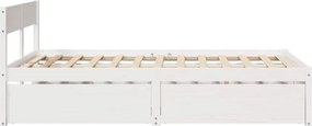 vidaXL Σκελετός Κρεβ. Χωρίς Στρώμα Λευκό 120x190 εκ Μασίφ Πεύκο