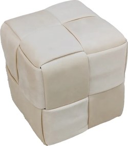 Σκαμπό Jisko pakoworld μπεζ βελούδο 38x38x40εκ