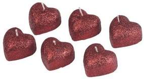 Κεριά Καρδιά 343-1039 Σετ 6τμχ Red Artekko Paraffin