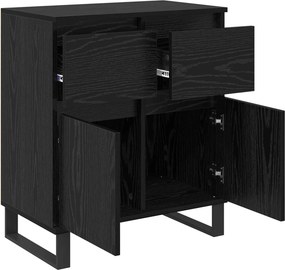 vidaXL Πλαϊνό γραφείο με συρτάρι Μαύρη Οξυά 60 x 35 x 70 cm