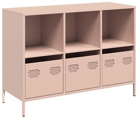 vidaXL Ντουλάπι Ροζ 101,5x39x73,5 εκ. από Χάλυβα Ψυχρής Έλασης