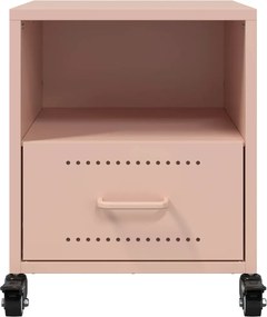 vidaXL Κομοδίνο Ροζ 36x39x43,5 εκ. από Χάλυβα