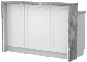 Πάγκος νησίδας Tahoma-Μήκος: 150 εκ.-Λευκό ματ-Siena Marble