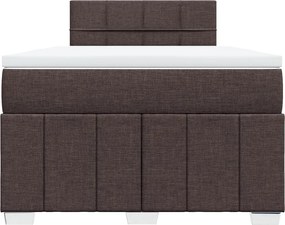 vidaXL Κρεβάτι Boxspring με Στρώμα Σκούρο Καφέ 120x190 εκ Υφασμάτινο
