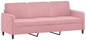 vidaXL Σαλόνι Σετ 3 Τεμαχίων Ροζ από Βελούδο