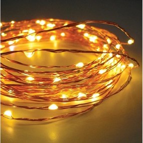 Fos Me Σύρμα 100L Led Xάλκινο IP44 Με Controller Και Ασημί Σύρμα 27-00305