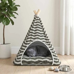 vidaXL Teepee για κατοικίδια με μαξιλάρι 60 x 60 x 70 cm Πολυεστέρας