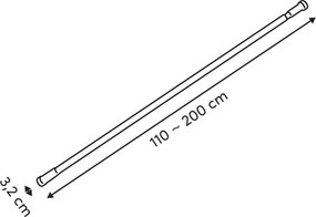 Πτυσσόμενος Βραχίονας Μπάνιου 110-200cm F-V Black 105404A