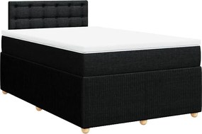 vidaXL Κρεβάτι Boxspring με Στρώμα Μαύρο 120x200 εκ. Υφασμάτινο