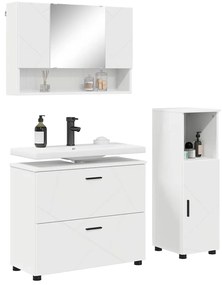 vidaXL Σετ Επίπλων Μπάνιου με συρτάρι 3 pcs Λευκό 76,5 x 35 x 64 εκ
