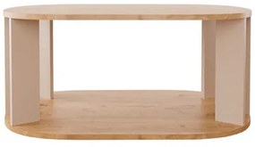 Τραπέζι Solka pakoworld σε oak απόχρωση με ανοιχτό γκρι 90x56x40εκ