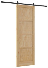 vidaXL Συρόμενη Πόρτα με Σετ Εξαρτημάτων 78x232 εκ Solid Ξύλο Πεύκου