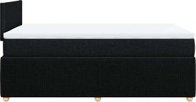 vidaXL Κρεβάτι Boxspring με Στρώμα Μαύρο 120x190 εκ. Υφασμάτινο
