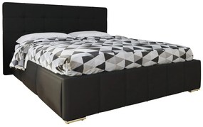 Κρεβάτι Florence 100, Διπλό, Μαύρο, 160x200, Οικολογικό δέρμα, Τάβλες για Κρεβάτι, 178x216x105cm, 85 kg | Epipla1.gr