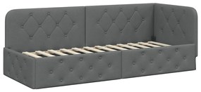 vidaXL Κρεβάτι Γωνίας με κεφαλάρι Σκούρο Γκρι 80 x 200 cm ύφασμα