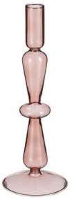 Κηροπήγιο Γυάλινο 02.1121714 9x25cm Pink Γυαλί