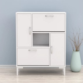 ΠΑΠΟΥΤΣΟΘΗΚΗ MEDY HM18187.03 ΜΕΛΑΜΙΝΗ ΣΕ ΛΕΥΚΟ-ΛΕΥΚΑ ΠΟΔΙΑ 86,5x30x109Υεκ (1 Τεμμάχια)