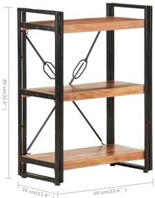 vidaXL Βιβλιοθήκη με 3 Επίπεδα 60 x 30 x 80 εκ. από Μασίφ Ξύλο Ακακίας