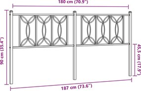 vidaXL Ανταλλακτικό κεφαλάρι Λευκό 180 εκ. Μεταλλικό