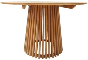 Τραπεζαρία Elaiza-Kenda σετ 5τεμ teak ξύλο σε φυσική-μπεζ απόχρωση Φ120x75εκ 120x120x75 εκ.