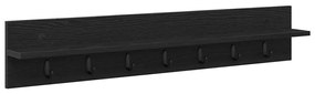 vidaXL Τοίχου Κρεμάστρα με ράφι Μαύρη δρυς 100 x 10.5 x 18 εκ