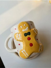 Stewehome Σετ κεραμικό φλιτζάνι καφέ με θέμα Χριστουγέννων Λευκό
