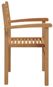 vidaXL Καρέκλες κήπου που σωριάζονται 2 pcs Καφέ 55.5 x 55.5 x 90 εκ.