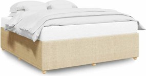 vidaXL Σκελετός Κρεβατιού Χωρίς Στρώμα Κρεμ 200x200 εκ. Υφασμάτινο
