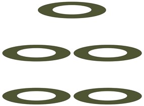 vidaXL Φλατ Δαχτυλίδια Δέντρων 5 pcs Λαδί Ø40 / 70 εκ. Ατσάλι