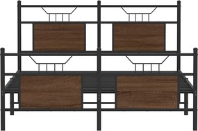 vidaXL Πλαίσιο κρεβατιού χωρίς στρώμα καφέ δρυς 140x190 cm