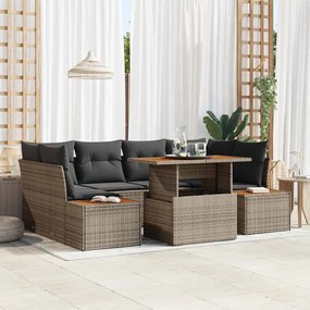 vidaXL Σέτ φαγητού για κήπο 7 pcs Γκρι, Καφέ 100 x 55 x 73 εκ