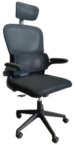 Καρέκλα γραφείου Recko ύφασμα mesh σε μαύρη απόχρωση 56x62x116-125εκ 56x62x125 εκ.