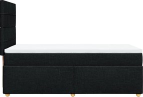 vidaXL Κρεβάτι Boxspring με Στρώμα Μαύρο 90x190 εκ.Υφασμάτινο