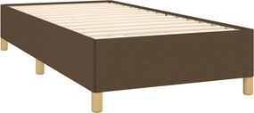 vidaXL Κρεβάτι Boxspring με Στρώμα Σκούρο Καφέ 100x200 εκ. Υφασμάτινο