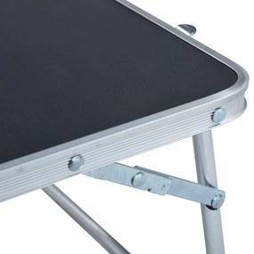 vidaXL Τραπέζι Κάμπινγκ Πτυσσόμενο Γκρι 60 x 40 εκ. Αλουμινίου